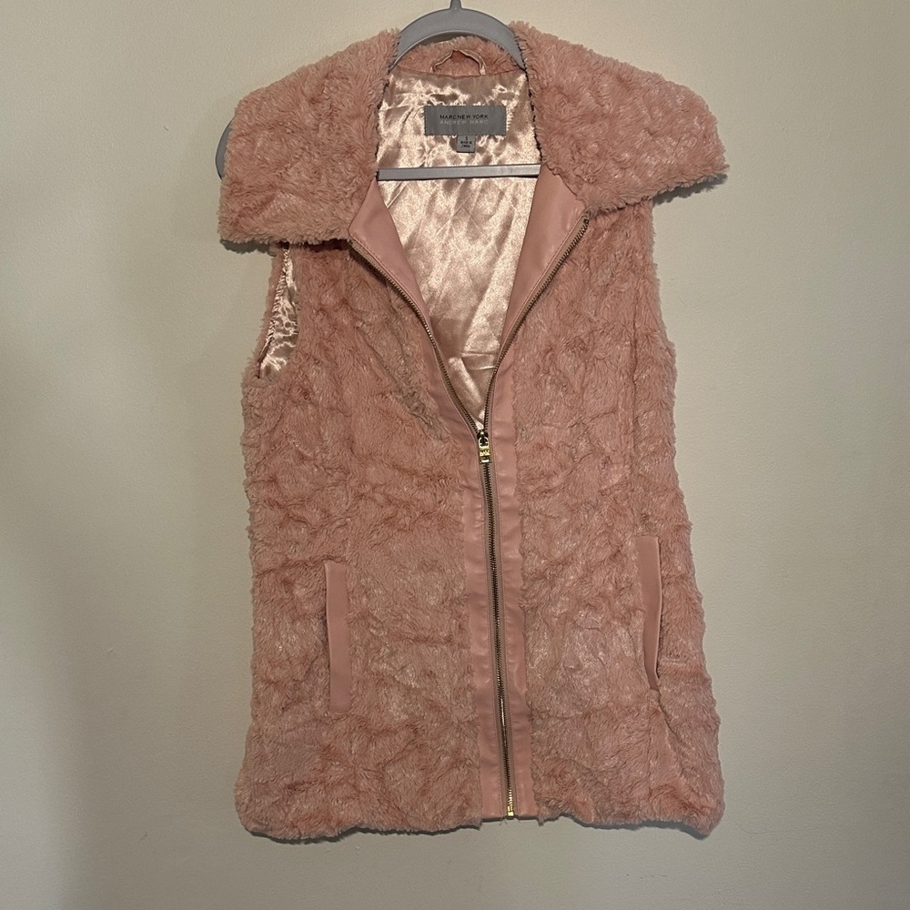 Marc New York Blush Faux Fur Vest